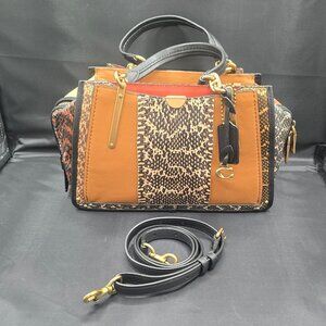 Coach Dreamer in Colorblock with Snakeskin Detail 37129 Tan Black Multi